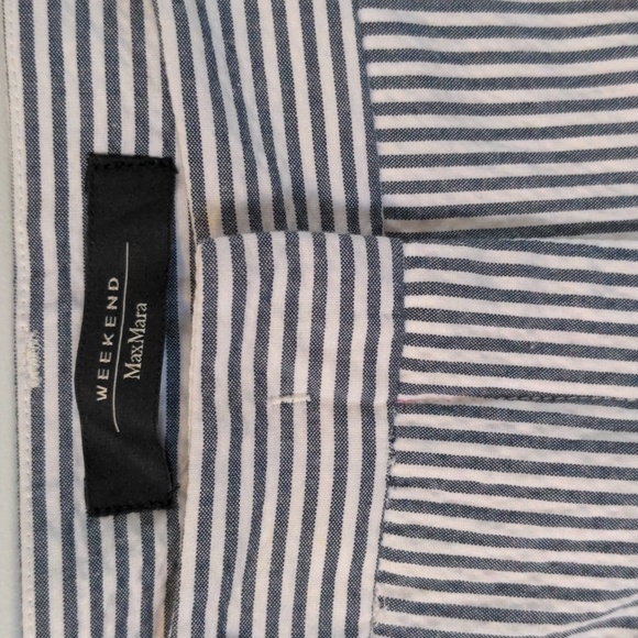 Max Mara Weekend Bianco/Azzurro Pants, Slim/cigarette trouser, Size 4, Blue/Wht - Picture 2 of 6